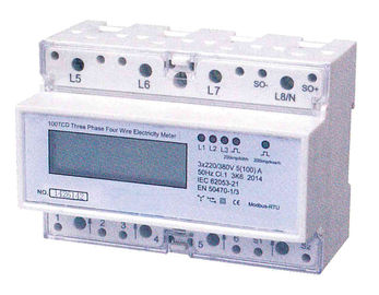 Multi Tariff Three Phase Din Rail KWH Meter Digital RS485 Communication AMR System