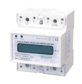 220 / 120V Din Rail Energy Meter , Single Phase KWH Meter With LCD Display