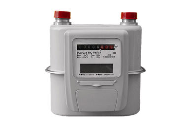 Anti Theft Intelligent Gas Meter , IC Card Prepayment Gas Smart Meter With Steel Case