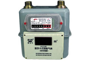 Mechanical Diaphragm Prepaid Gas Meter Natural Aluminum Case With RF Smart Card