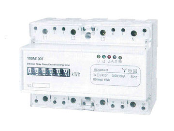 Light Weight Din Rail Power Meter , 3 Phase KWH Meter Register Display Measurement Meter